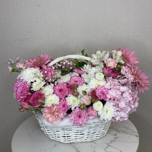 Шикарная огромная корзина в розовых тонах 💓🌸