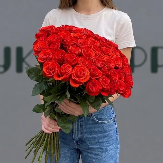 51 роз Nina на ленте