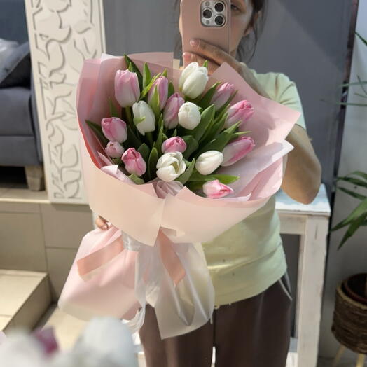 Букет нежности из тюльпанов 😍