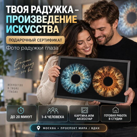 Подарочный сертификат «Фото радужки глаза» (1 сеанс, 1 человек)