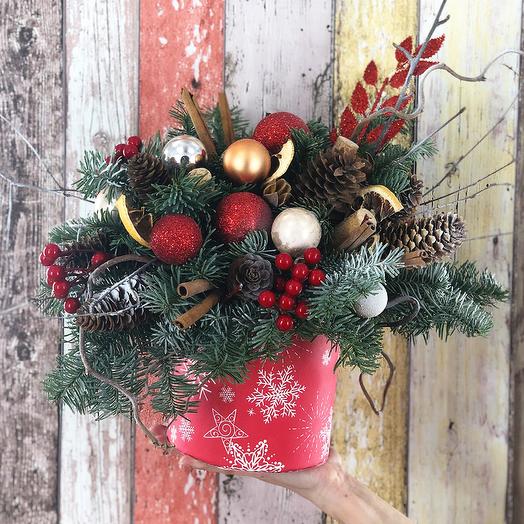 Новогодняя шляпная коробка