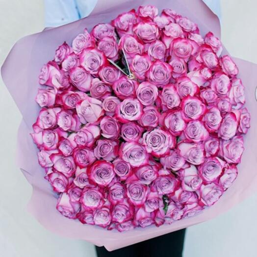 101 Deep Purple Roses Bouquet