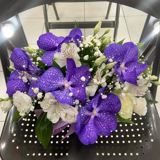 Flores en la Caja "sueño azul"