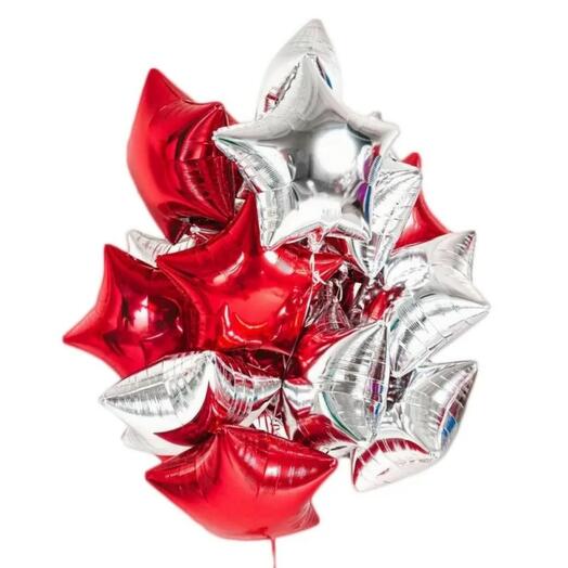 Fountain of 15 foil helium balloons "Starry Dream"