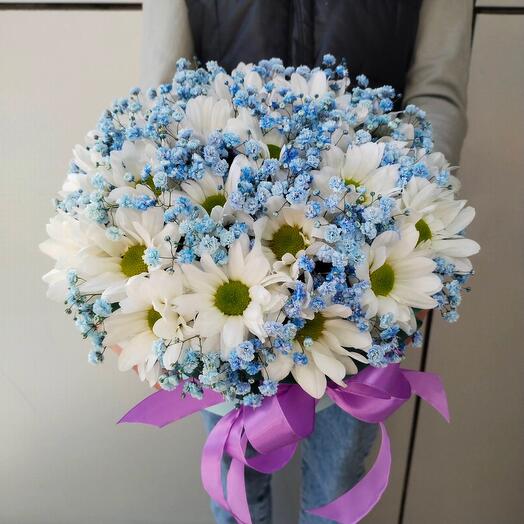 Chrysanthemums in a box