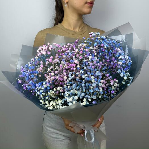 Bouquet of rainbow gypsophila