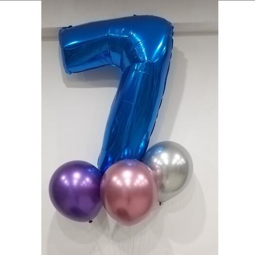 Композиция из гелиевых шаров "7 лет"