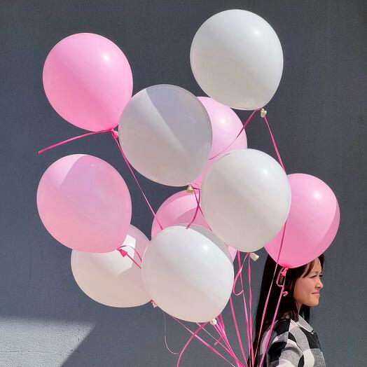 10 Bolas blancas y Rosadas para hacerla sonreír