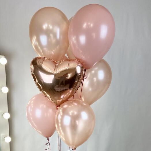 Balls in rose gold color