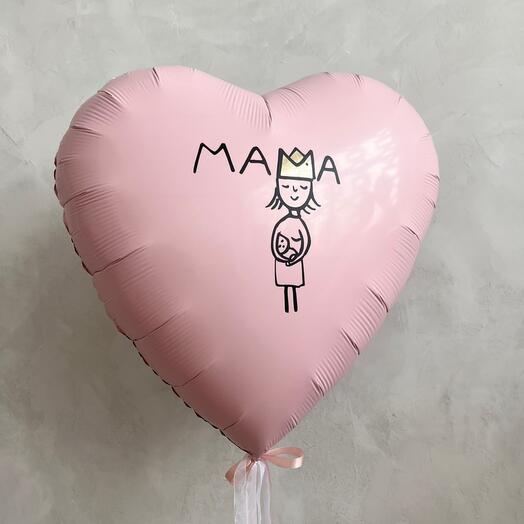 Сердце 100см с надписью