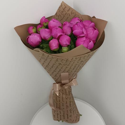 Пионы розовые 15 штук