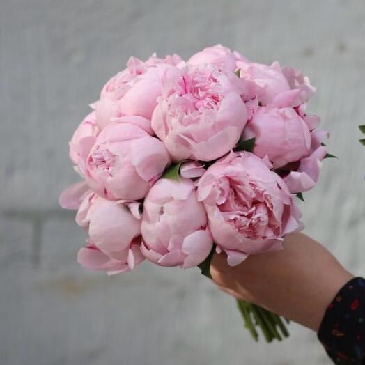 Bride s bouquet of pink peonies