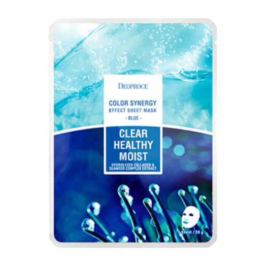 Deoproce Color Synergy Effect Sheet Mask Blue Маска тканевая морской коллаген