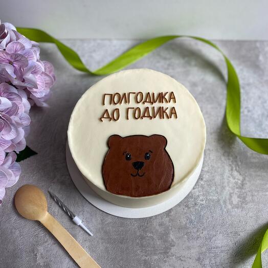 Бенто торт L на полгодика с мишкой