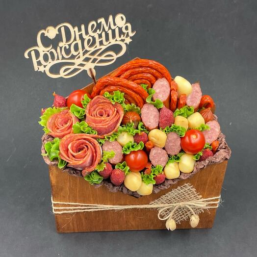 A man's sausage bouquet in an envelope is a gift to a dad, a boyfriend, a son, a friend, a director, a husband, a grandfather, a woman
