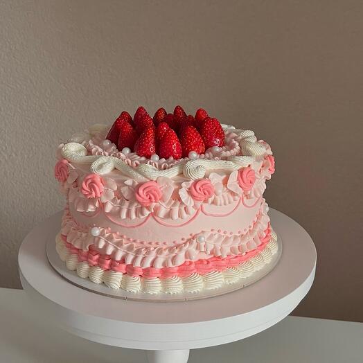 Pastel de estilo Lambeth con fresas
