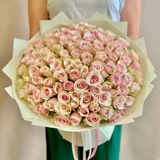 101 роза Нежно розовая