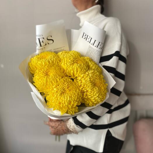 Bouquet of 7 yellow chrysanthemums