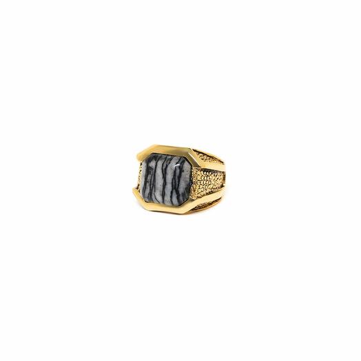 Кольцо Nature Bijoux, Berlin, с яшмой, NB23.2-19-24964 серый, 17,5