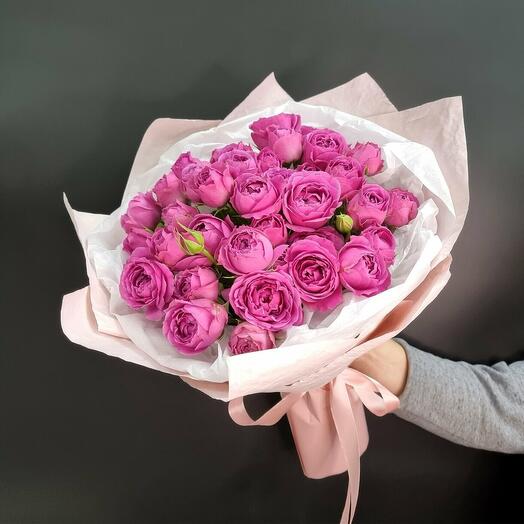 Букет из кустовых пионовидных роз Мисти Баблз