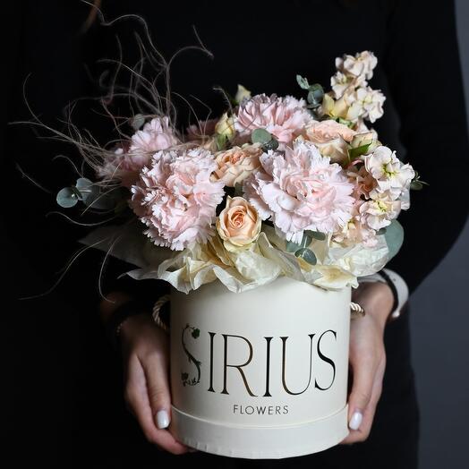 Floral arrangement with dianthus and mattiola