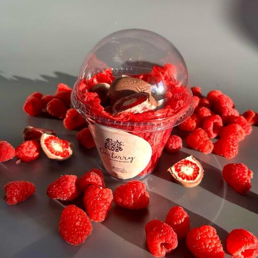 Raspberries in double Belgian chocolate