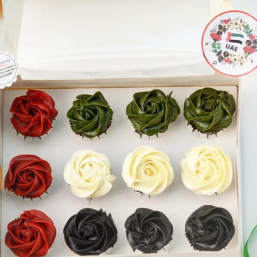 UAE Flag Theme Mini Cupcakes