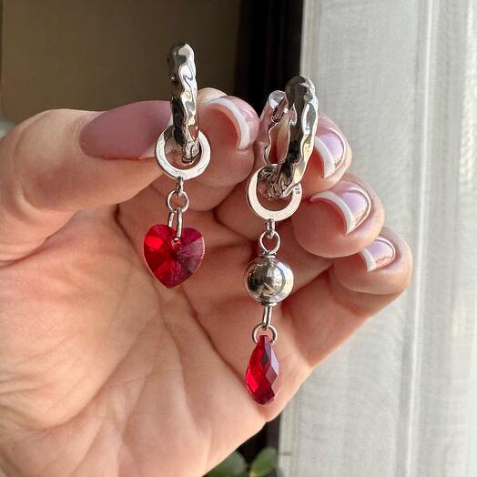 Серьги трансформер с кристаллами Swarovski
