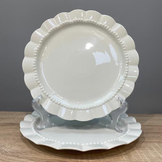 Набор тарелок Вивьен 2 шт фарфор белый d=25 см