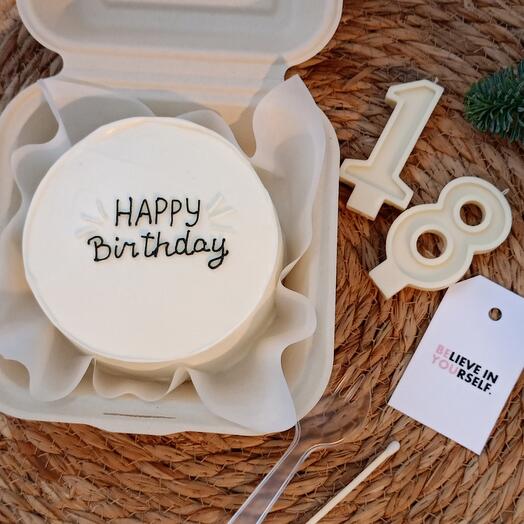 Бенто-торт на день рождения Happy birthday со свечами
