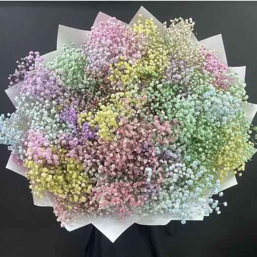Bouquet of colorful babybreath