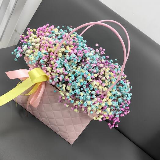Rainbow plaster in a pink handbag