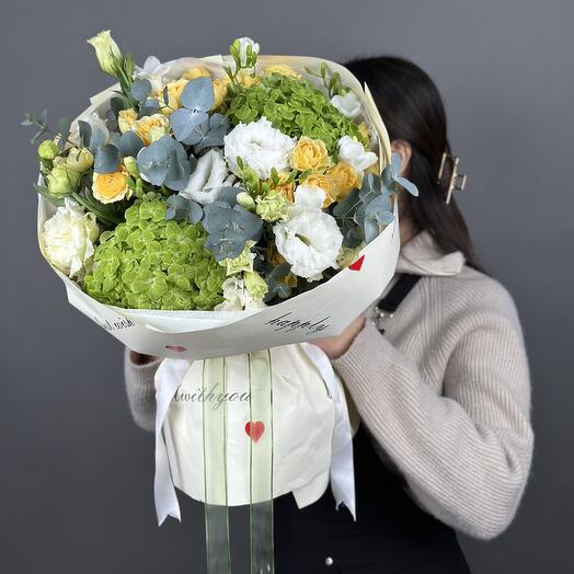 Green hydrangeas bouquet