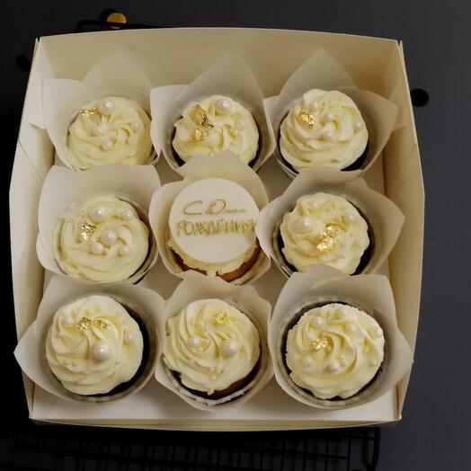 Juego de 9 cupcakes de Feliz cumpleaños