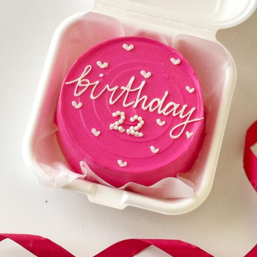 Бенто торт розовый «с днём рождения» birthday