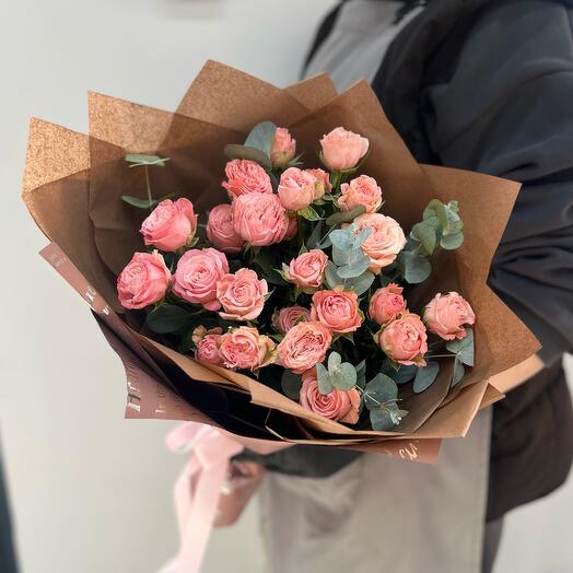 Bush Rose with eucalyptus
