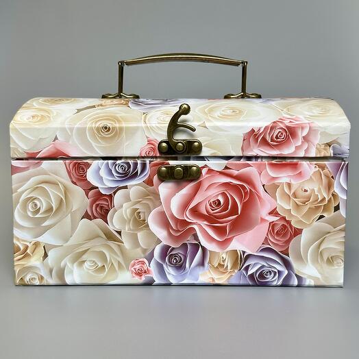 Подарочный сундук Pawns Collection ручной работы Chest Flowers Large 25*16 см