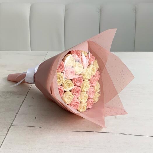 Bouquet of chocolate roses 27 pieces