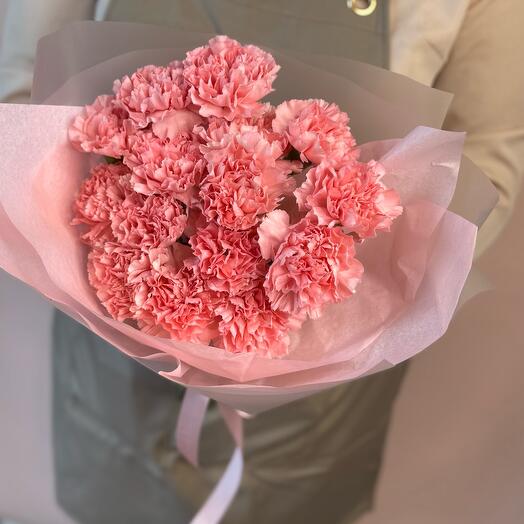Букет из 15 розовых диантусов🌸