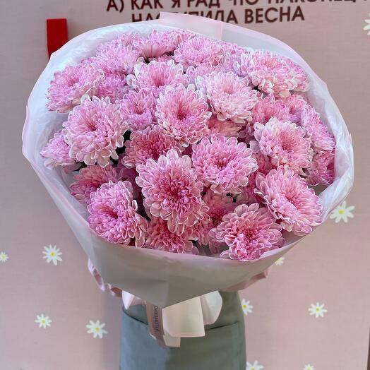 Букет из 7 розовых хризантем