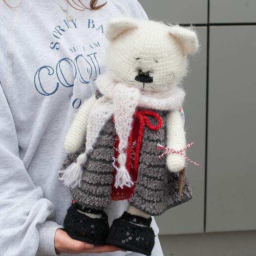Эксклюзивная игрушка ручной работы Кошка красная