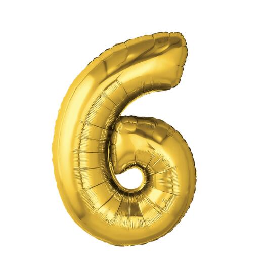 Шар цифра 6 золото