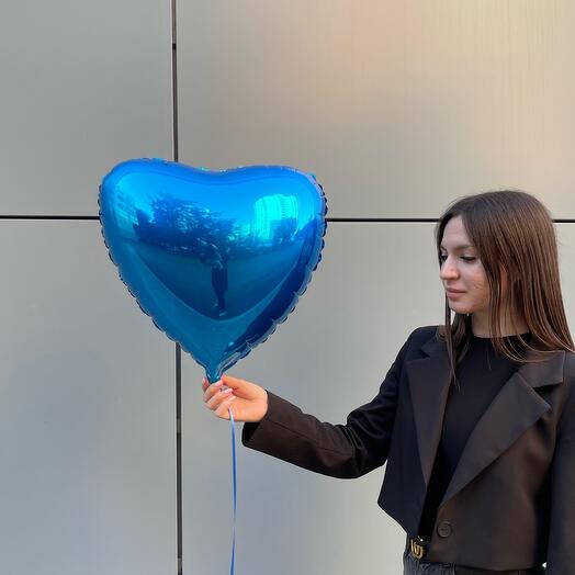 💙Фальгированный Шар Синее Сердце N0024