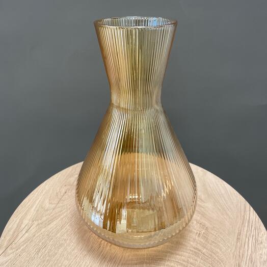 Ваза стеклянная янтарная