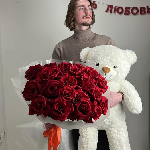 21 французская Роза + Мишка