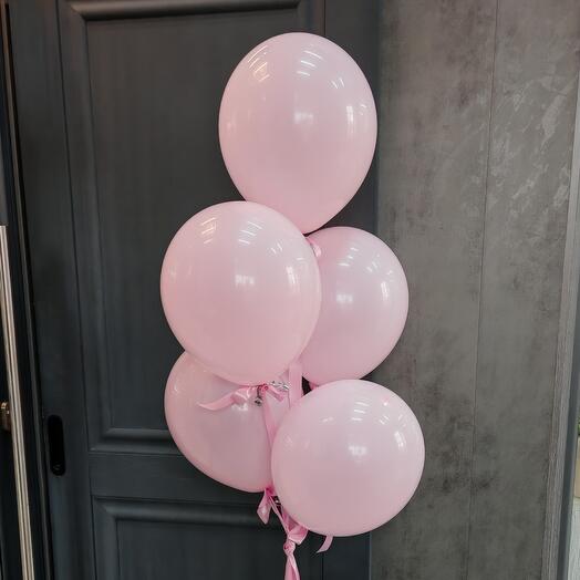 Связка из шаров (5 латексных шаров с атласными лентами)