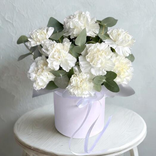 Pure Grace White Carnations Box