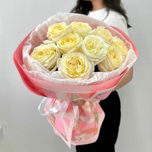 Букет "9 пионовидных роз Candlelight"