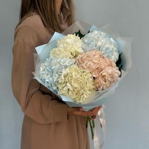 Букет из пяти воздушных гортензий