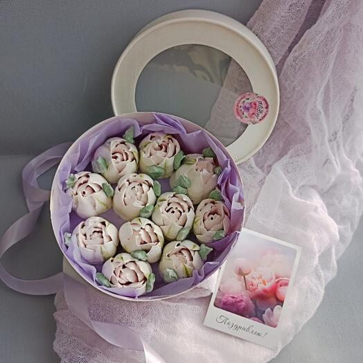 Коробочка зефирных тюльпанов 11шт